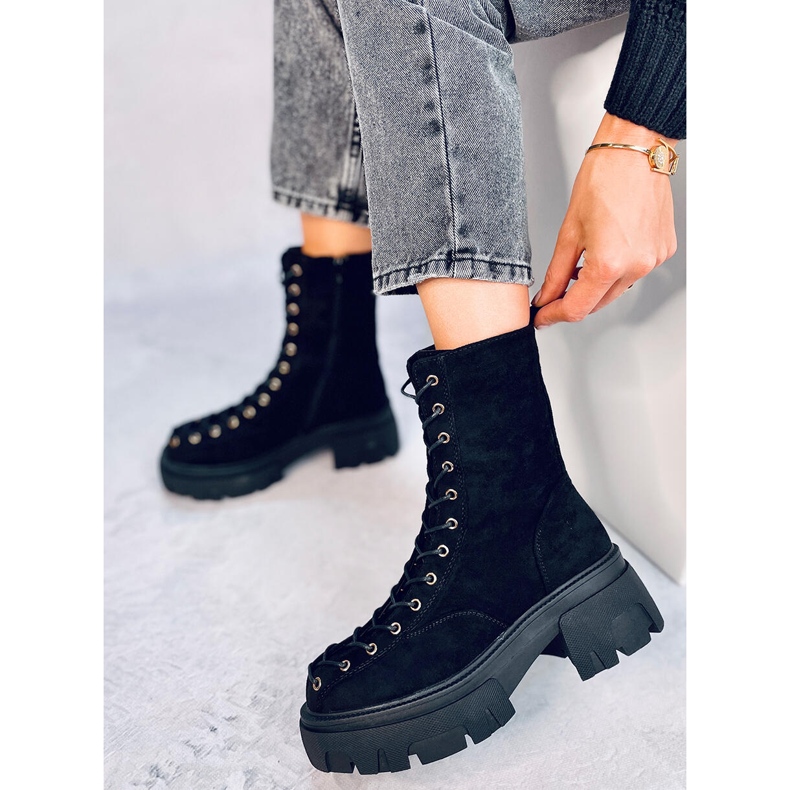 Wayne Black Schnürstiefel für Damen schwarz 1