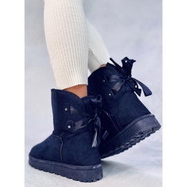 Schneestiefel von Emusy mit Schleifen in Stella Blue blau 1