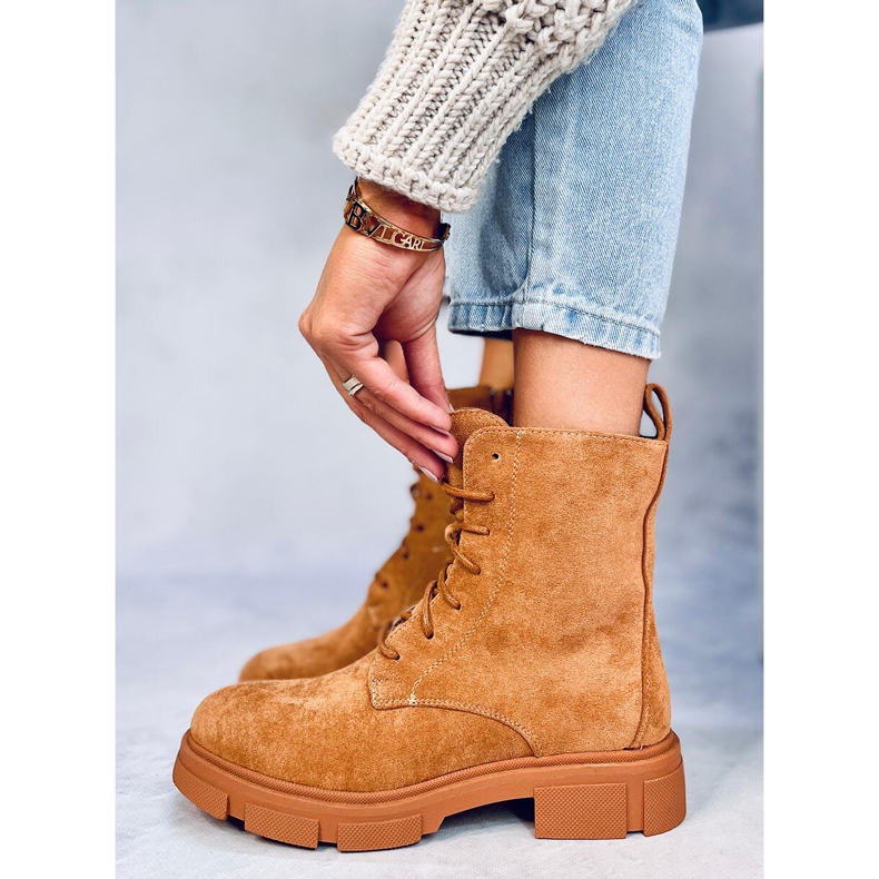 Zoe Camel Schnür-Arbeiter braun 1