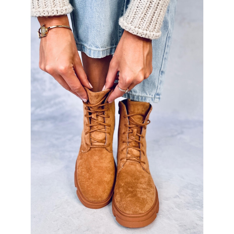 Zoe Camel Schnür-Arbeiter braun 2