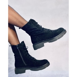 Lavey Schnürstiefel aus schwarzem Wildleder 2