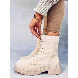 Lavey Beige Schnürstiefel aus Wildleder 1