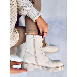 Lavey Beige Schnürstiefel aus Wildleder 5
