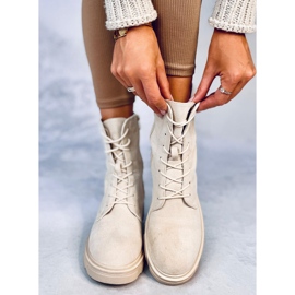 Lavey Beige Schnürstiefel aus Wildleder 4