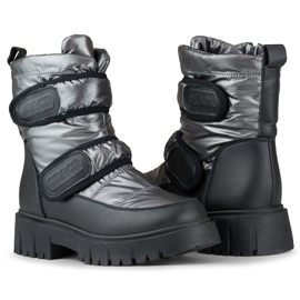 Laila warme Damen-Schneestiefel mit Klettverschluss schwarz 2