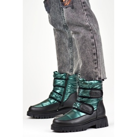 Laila warme Damen-Schneestiefel mit Klettverschluss schwarz 1