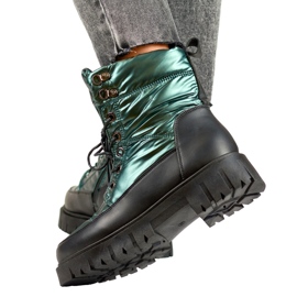 Dicke, isolierte Winterstiefel für Damen grün 1