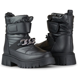 Damen-Schneestiefel mit Selena-Kette schwarz 1