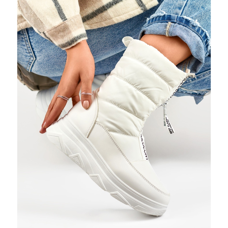 Weiße Sport-Schneestiefel für Damen 1