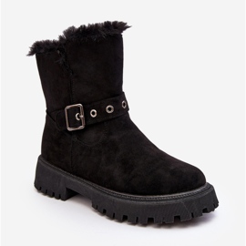 Vinceza Damen-Stiefeletten mit Pelzreißverschluss Schwarz Morcos 1