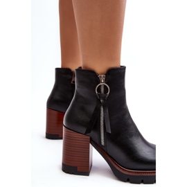 Vinceza Damen-Lederstiefelette Schwarz Brittney 1