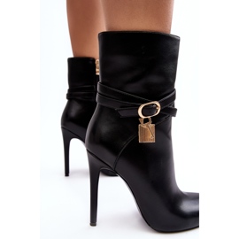 Damen-Stiefel mit hohem Absatz und Riemen in Schwarz von Casulle 2