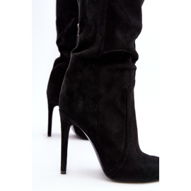 Overknee-Stiefel mit hohem Absatz für Damen in Schwarz von Vessy 6