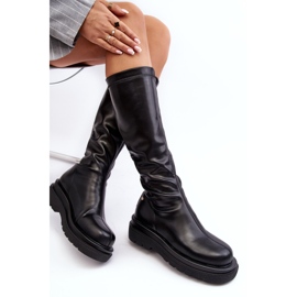 Damen Plateaustiefel mit Reißverschluss GOE MM2N4068 Schwarz 1