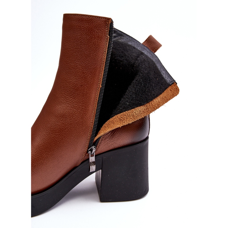 Lemar Littosa Lemar Littosa Lederstiefeletten mit massivem Absatz und Reißverschlüssen braun 2