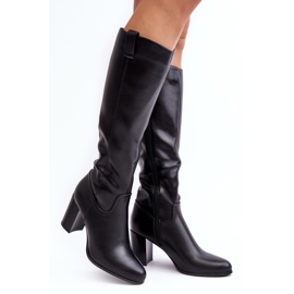 Sergio Leone Overknee-Stiefel mit hohem Absatz für Damen in Schwarz Nelamessa 1