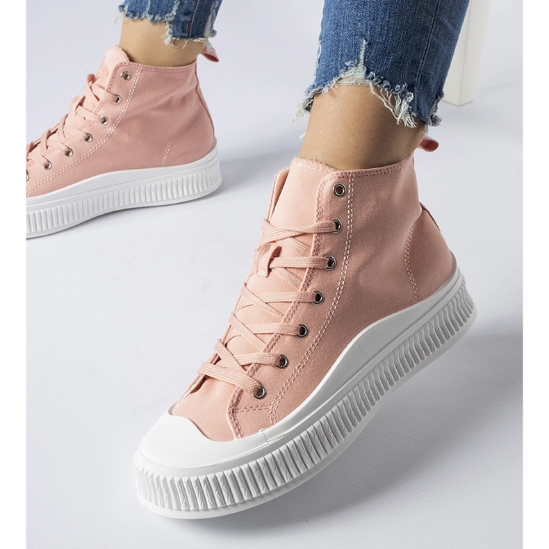 Rosa Guerrino-Sneaker mit hohem Plateau 1