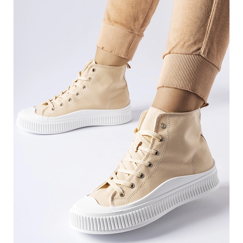 Beige Plateau-Sneaker von Guerrino 1