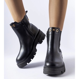 Schwarze, isolierte, dekorative Federica-Stiefeletten 2