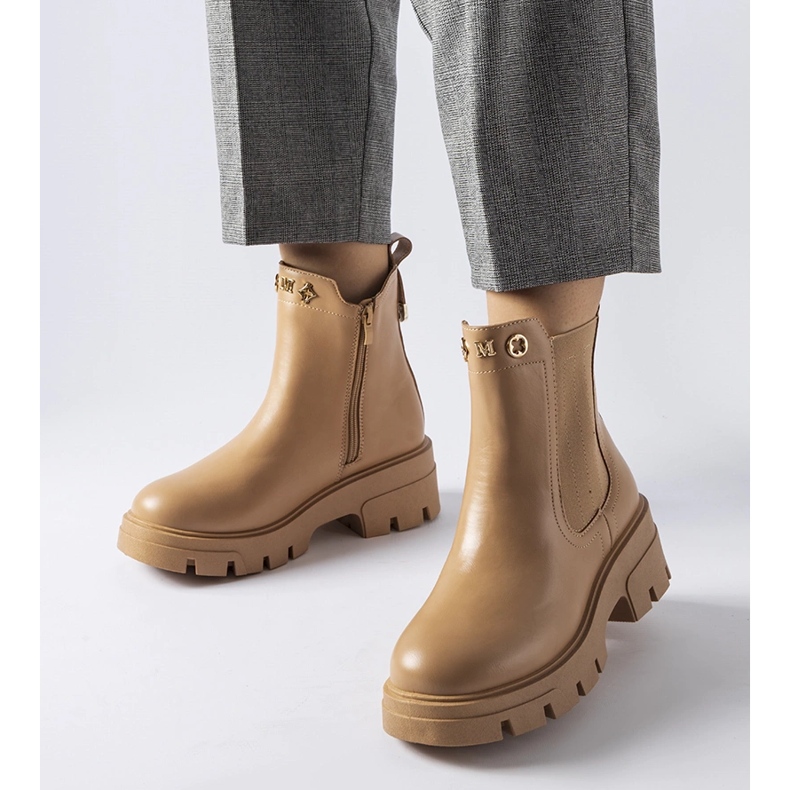 Beige isolierte dekorative Stiefeletten von Federica 1