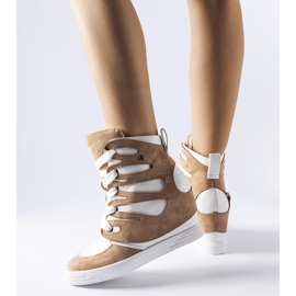 Weiße und beige Keilsneaker von Pantaleone 1