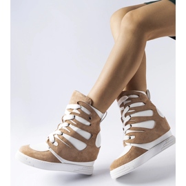Weiße und beige Keilsneaker von Pantaleone 2