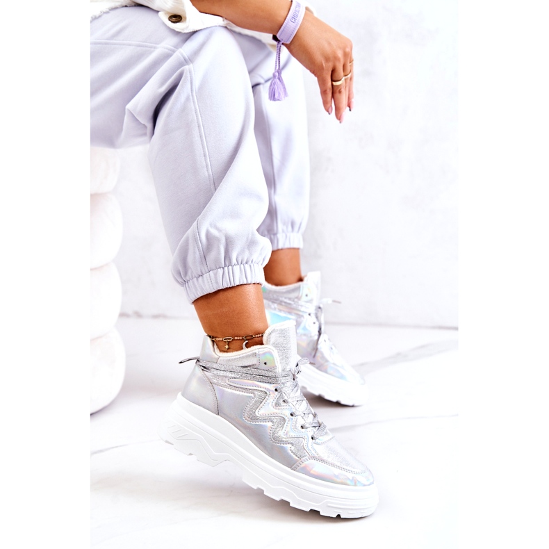 Silber isolierte Sportschuhe für Frauen mit Frauen 1