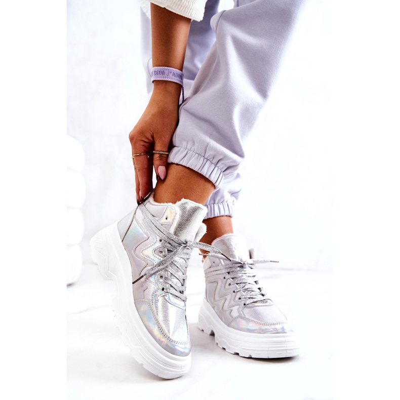 Silber isolierte Sportschuhe für Frauen mit Frauen 3
