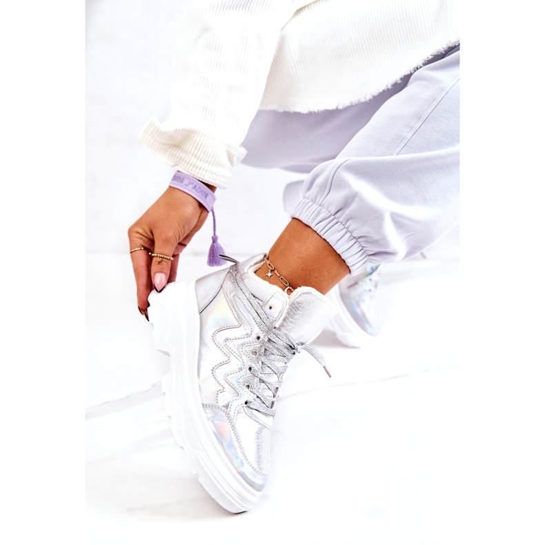 Silber isolierte Sportschuhe für Frauen mit Frauen 5