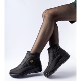 Schwarze Schneestiefel mit niedrigem Keilabsatz Vittore 1