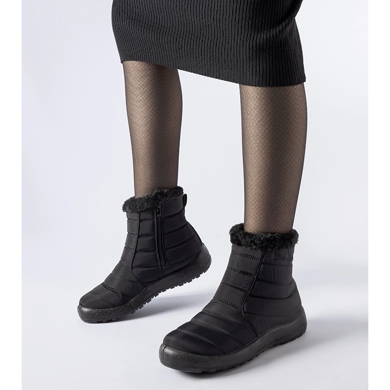 Schwarze, wasserabweisende, isolierte Schneestiefel von Valparaiso 1