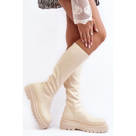 Damen-Plateaustiefel mit Reißverschluss GOE MM2N4067 Hellbeige 2