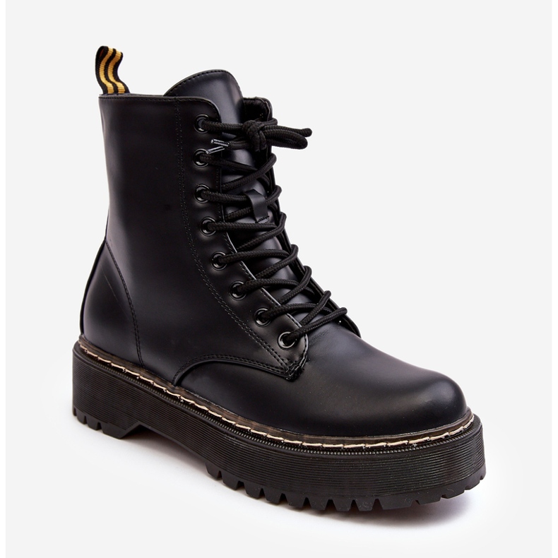 Damen-Schnürstiefeletten Schwarz Maddis 2