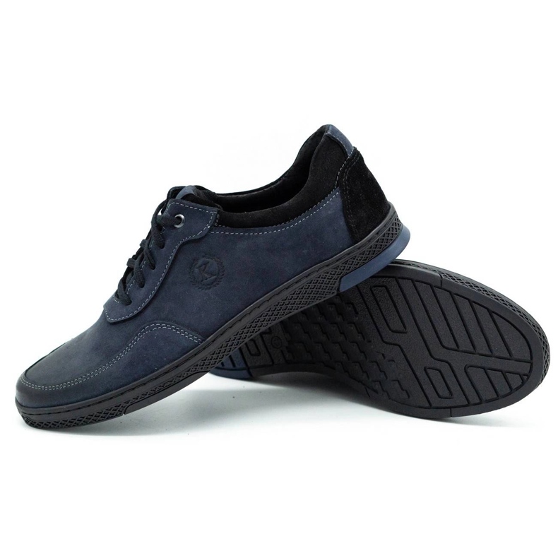 KOMODO Lässige Herren-Sportschuhe aus Leder 918K, Marineblau 2