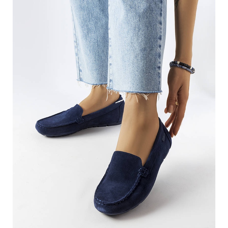 Marineblaue Leder-Loafer von Big Star JJ274659 1