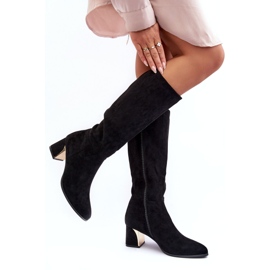 Seastar Overknee-Wildlederstiefel mit schwarzen High Heels 3