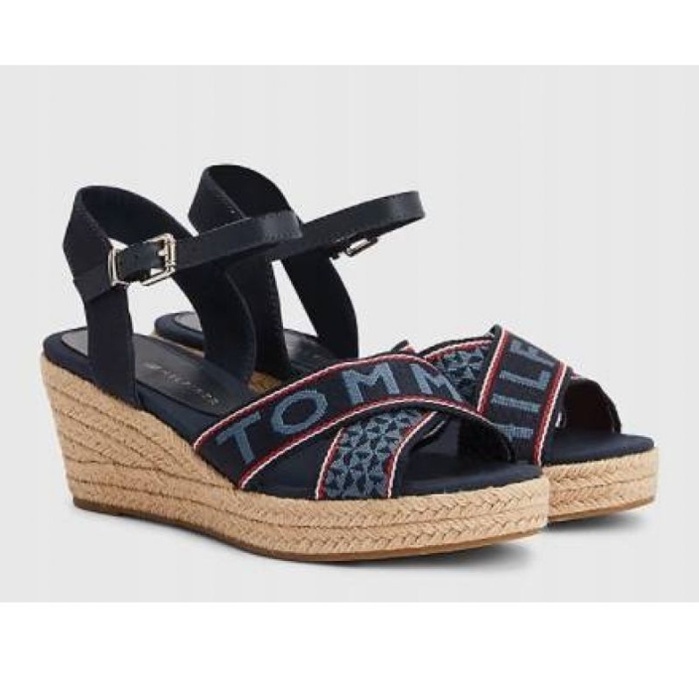 Tommy Hilfiger Webbing Low Wedge Sandal W FW0FW06297 blau 1