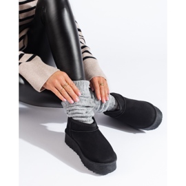 Schwarze Shelovet-Schneestiefel mit kurzer Plateausohle 1