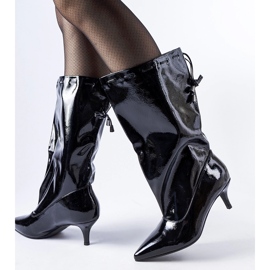 Schwarze Clinton-Stiefel mit niedrigem Absatz 3