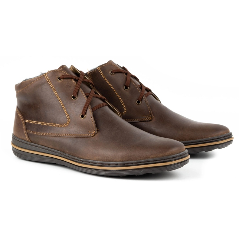 Polbut Winter Herrenlederschuhe 339 Brown braun 2