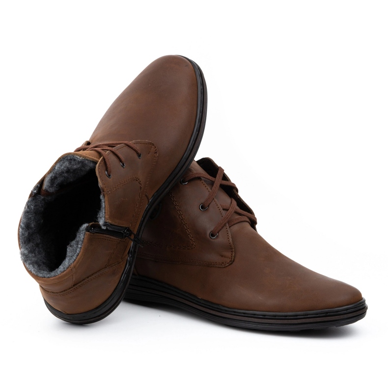Polbut Winter Herrenlederschuhe 339 Brown braun 4