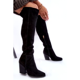 Lewski Shoes Overknee-Stiefel aus Wildleder für Damen Lewski 2833 Schwarz 4