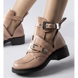 Rosa Stiefeletten mit Ausschnitten von Sperone 1