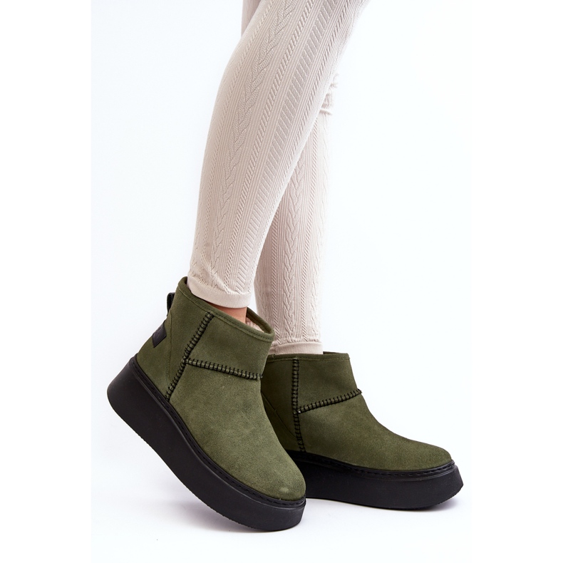 Damen-Schneestiefel aus Wildleder Maciejka 06257-24 Olive grün 2