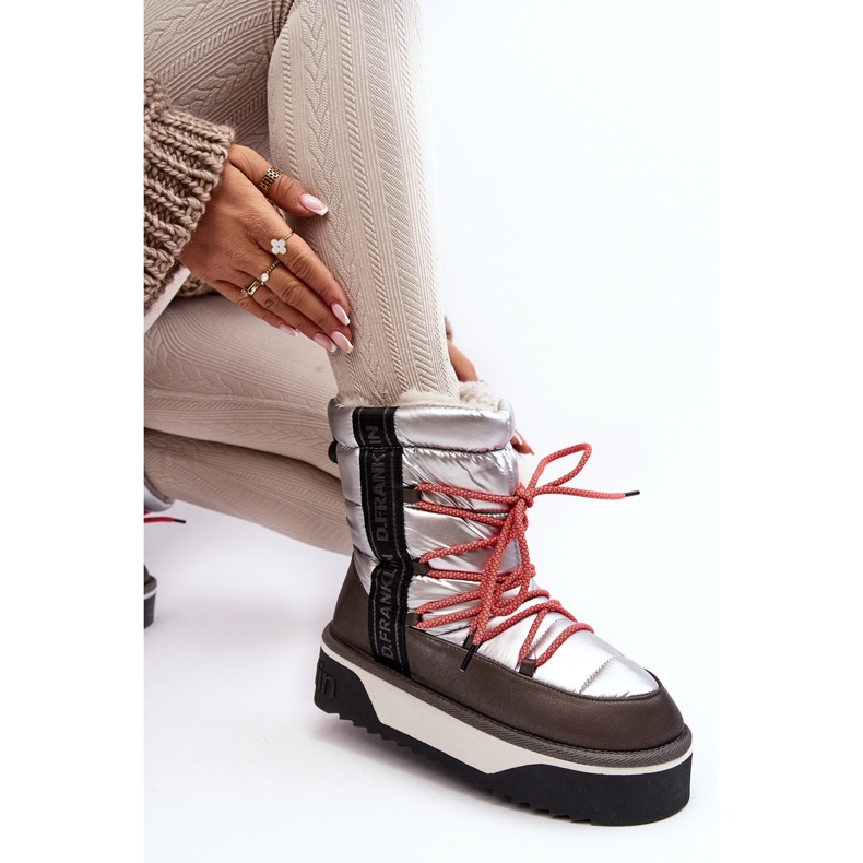 Damen-Schneestiefel mit dicker Sohle Vegan D.Franklin DFSH371006 Silber 2