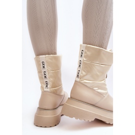 Damen-Schneestiefel mit dicker Sohle und Reißverschluss GOE MM2N4079 Beige 2