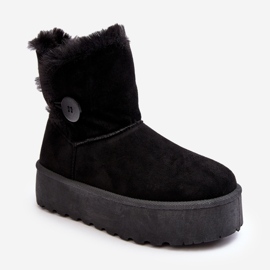 Damen-Plateau-Schneestiefel mit Fell, Schwarz Vikas 1