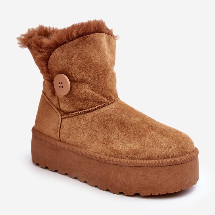 Plateau-Schneestiefel für Damen mit kamelfarbenem Vikas-Fell braun 1