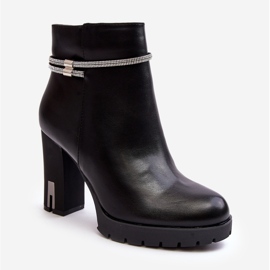 Damen-Stiefeletten mit Verzierung, Schwarz Carolla 1