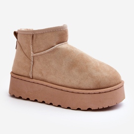 Plateau-Schneestiefel für Damen mit Fellfutter, Beige Xamella 2